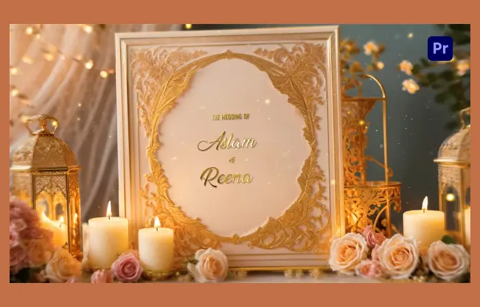 Glittering 3D Muslim Wedding Invitation Slideshow